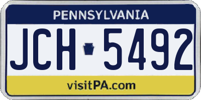 PA license plate JCH5492