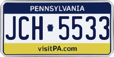PA license plate JCH5533