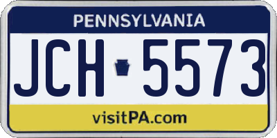PA license plate JCH5573