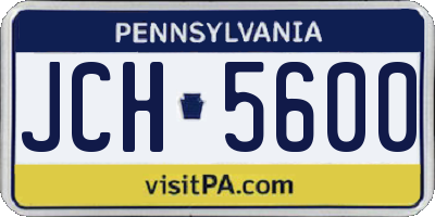 PA license plate JCH5600