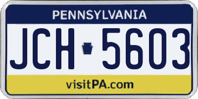 PA license plate JCH5603
