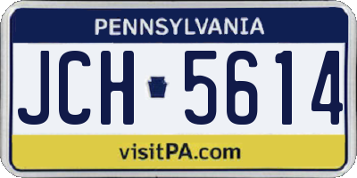 PA license plate JCH5614