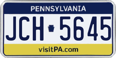 PA license plate JCH5645