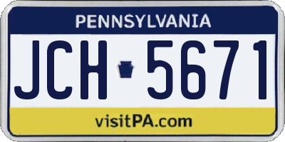 PA license plate JCH5671
