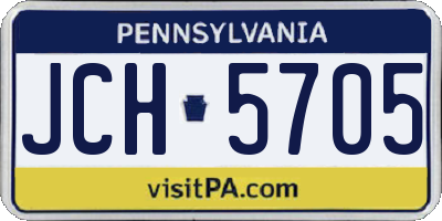 PA license plate JCH5705