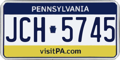 PA license plate JCH5745