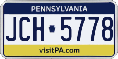 PA license plate JCH5778