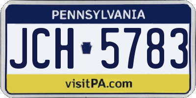 PA license plate JCH5783