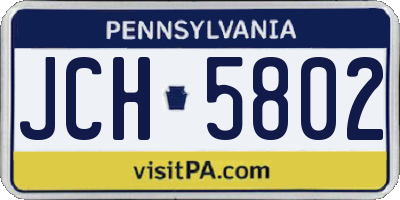 PA license plate JCH5802