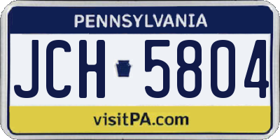 PA license plate JCH5804