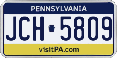 PA license plate JCH5809