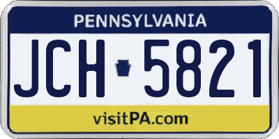 PA license plate JCH5821
