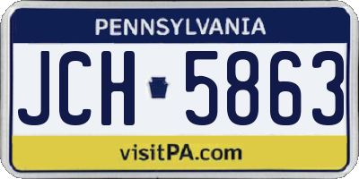 PA license plate JCH5863