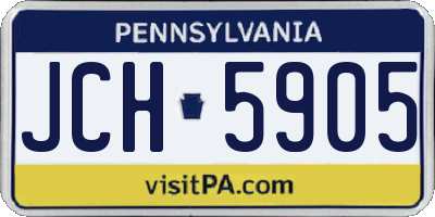 PA license plate JCH5905