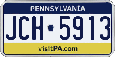 PA license plate JCH5913