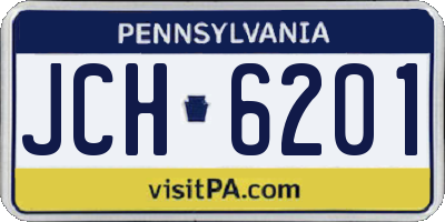 PA license plate JCH6201