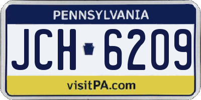 PA license plate JCH6209