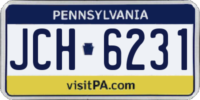 PA license plate JCH6231