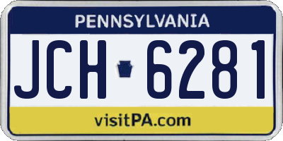 PA license plate JCH6281