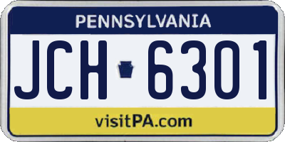 PA license plate JCH6301