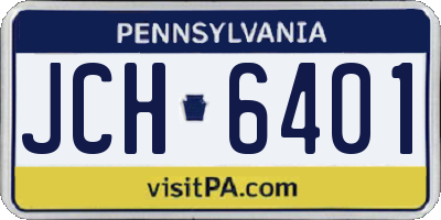 PA license plate JCH6401