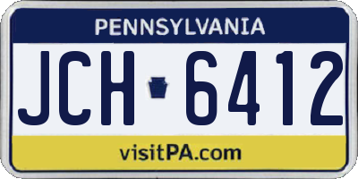 PA license plate JCH6412