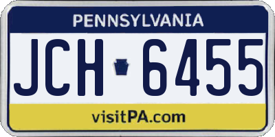 PA license plate JCH6455