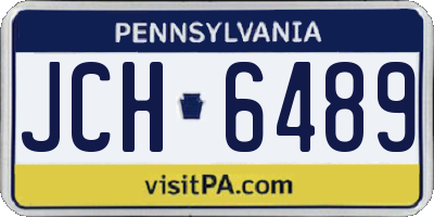 PA license plate JCH6489