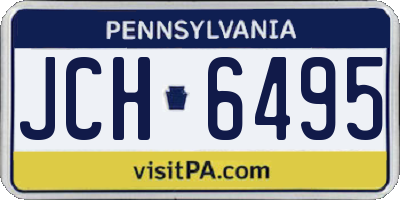 PA license plate JCH6495
