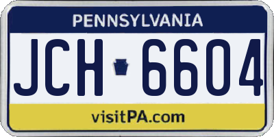 PA license plate JCH6604