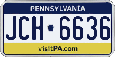 PA license plate JCH6636