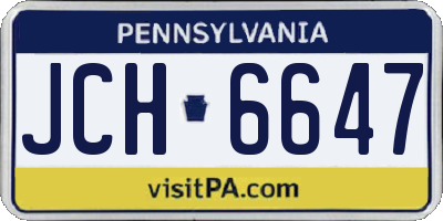 PA license plate JCH6647