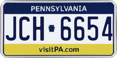 PA license plate JCH6654
