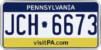 PA license plate JCH6673