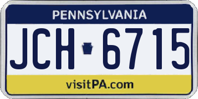 PA license plate JCH6715