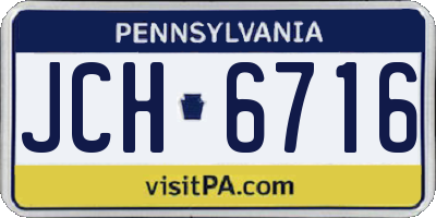 PA license plate JCH6716