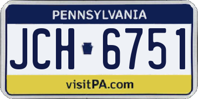 PA license plate JCH6751