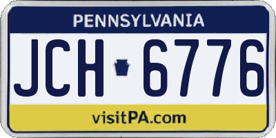 PA license plate JCH6776