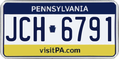 PA license plate JCH6791