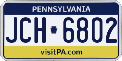 PA license plate JCH6802