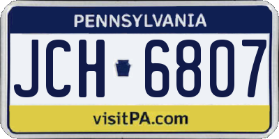 PA license plate JCH6807