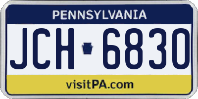 PA license plate JCH6830