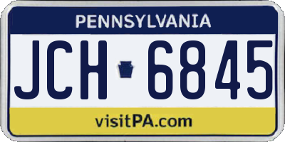 PA license plate JCH6845