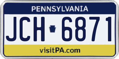 PA license plate JCH6871
