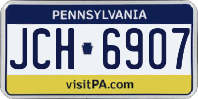 PA license plate JCH6907