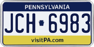 PA license plate JCH6983