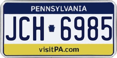PA license plate JCH6985