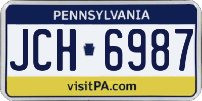 PA license plate JCH6987