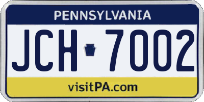 PA license plate JCH7002