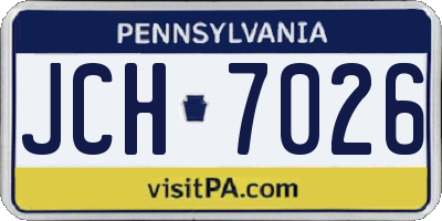 PA license plate JCH7026